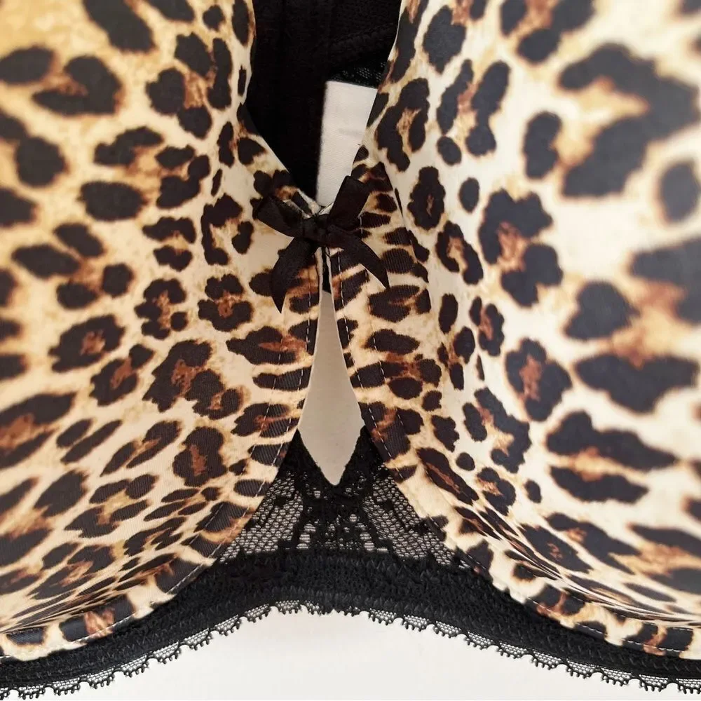 NWT Déesse Lingerie 46H 5D Contour Underwire Bra Animal Print Lace Style 448535 - Picture 4 of 13